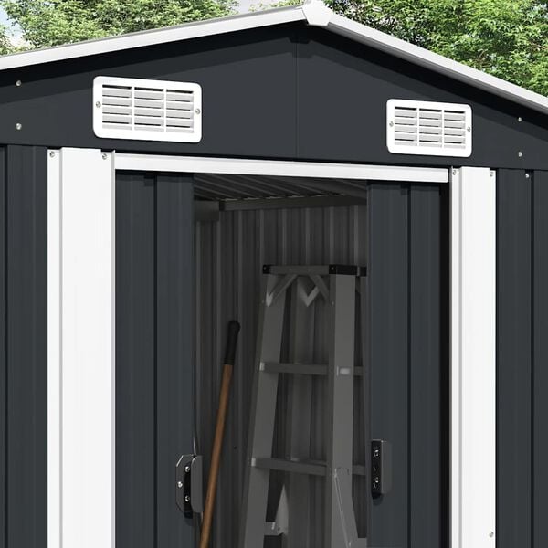 vidaXL Garden Shed 257x489x181 cm Metal Anthracite