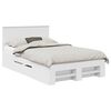 vidaXL Bed Frame with Headboard White 137 x 203 cm Engineered Wood