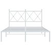 vidaXL Metal Bed Frame without Mattress with Headboard White 120x200cm