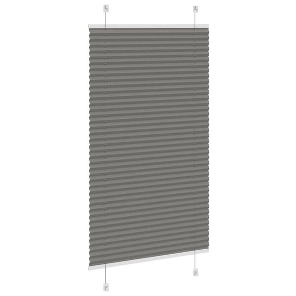 vidaXL Pleated Blind Anthracite 75x100 cm Fabric Width 74.4 cm Polyester