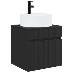 vidaXL Wall-mounted Sink Vanity Black 49 x 44.5 x 65 cm