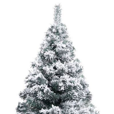 vidaXL Artificial Pre-lit Christmas Tree with Flocked Snow Green 180 cm