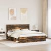 vidaXL Bed Frame Smoked Oak 200 x 200 cm Solid Pine Wood