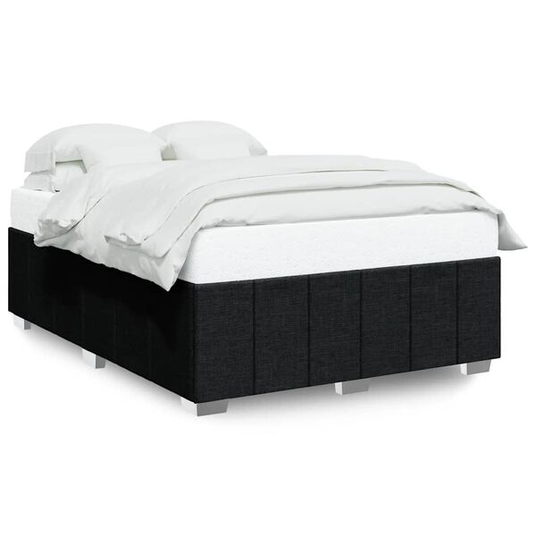 vidaXL Bed Frame without Mattress Black Double Fabric