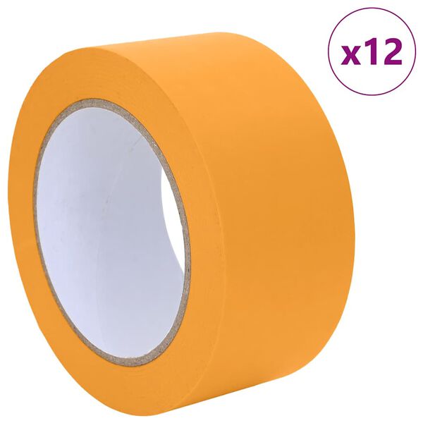 vidaXL Painter Masking Tapes 12 pcs Yellow 50mm x 50m Paper