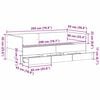 vidaXL Daybed Frame with Drawers Black oak 90 x 200 cm Engineered wood