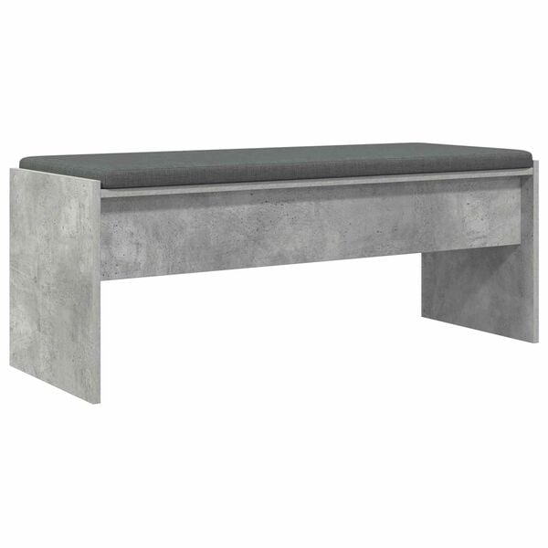 vidaXL Hall Bench with Cushion Concrete Grey 103 x 38 x 40 cm