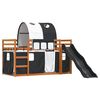 vidaXL Bunk Bed without Mattress with Slide White and Black 80x200 cm