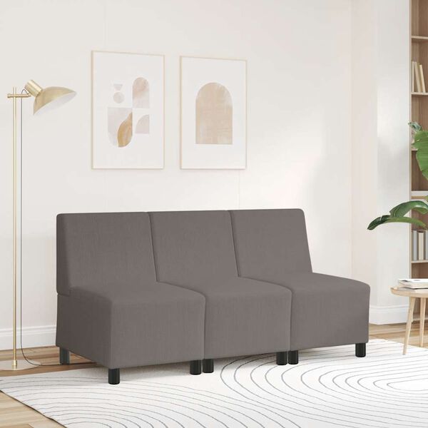 vidaXL Modular Sofa Unit Armless Light Grey 55 x 74 x 82 cm