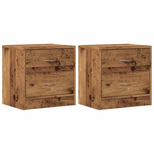 vidaXL Bedside Cabinets 2 pcs Old Wood 40x30x40 cm Engineered Wood