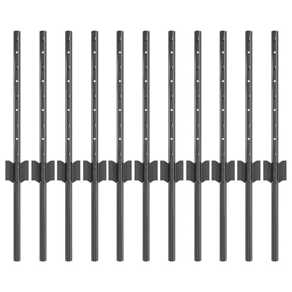 vidaXL Fence Post 11 pcs Grey 40 cm Steel