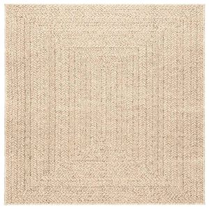 vidaXL Rug ZIZUR Beige 120x120 cm Jute Look Indoor and Outdoor