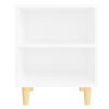 vidaXL Bed Cabinet with Solid Wood Legs White 40x30x50 cm