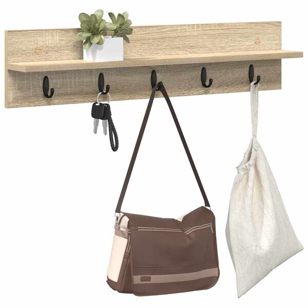 vidaXL Wall-Mounted Coat Rack Sonoma Oak 80 x 10.5 x 18 cm