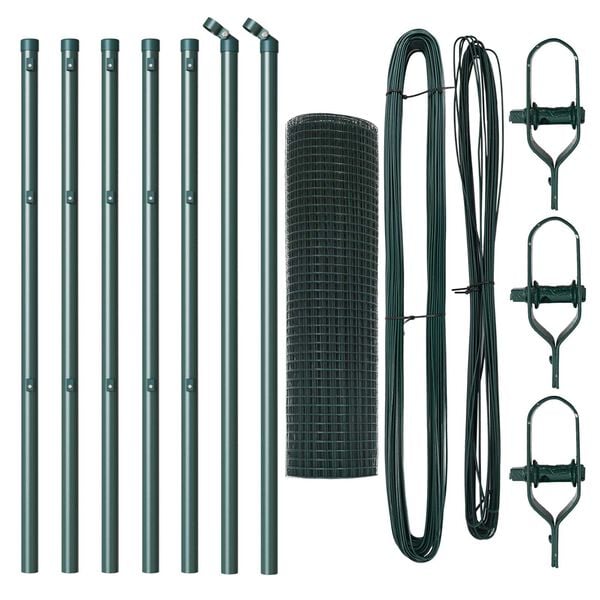 vidaXL Fence Post Green 10 x 0.6 m (12 x 12 mm mesh) Steel and PVC