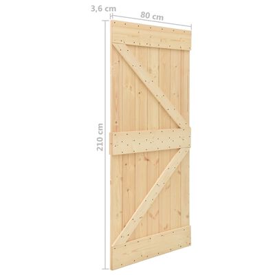 vidaXL Door 80x210 cm Solid Pine Wood