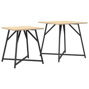 vidaXL Side Table Set 2 pcs Sonoma Oak and Black