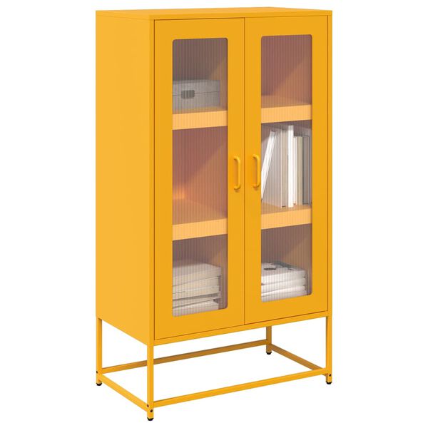 vidaXL Highboard Mustard Yellow 68x39x123 cm Steel