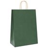 vidaXL Paper Bags 250 pcs with Handles Green 32x17x44 cm