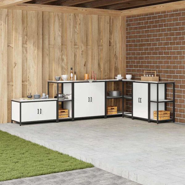 vidaXL Kitchen Storage with Shelf White 40 x 50 x 92 cm Steel