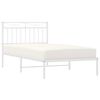 vidaXL Metal Bed Frame without Mattress with Headboard White 100x190cm