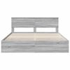 vidaXL Bed Frame with Drawer Grey Sonoma 200 x 200 cm Engineer Wood