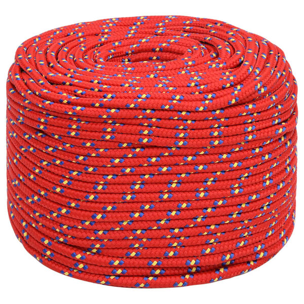 vidaXL Boat Rope Red 8 mm 25 m Polypropylene