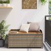 vidaXL Storage Bench Grey 100x50x52 cm Poly Rattan and Acacia Wood