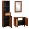 vidaXL Bathroom Cabinet 3 pcs Brown and Black Solid Mango Wood