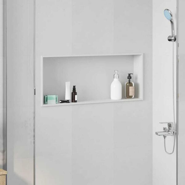 vidaXL Shower Niche White 75 x 30 x 9.5 cm Stainless Steel