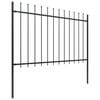 vidaXL Garden Fence with Spear Top Steel 1248x120 cm Black