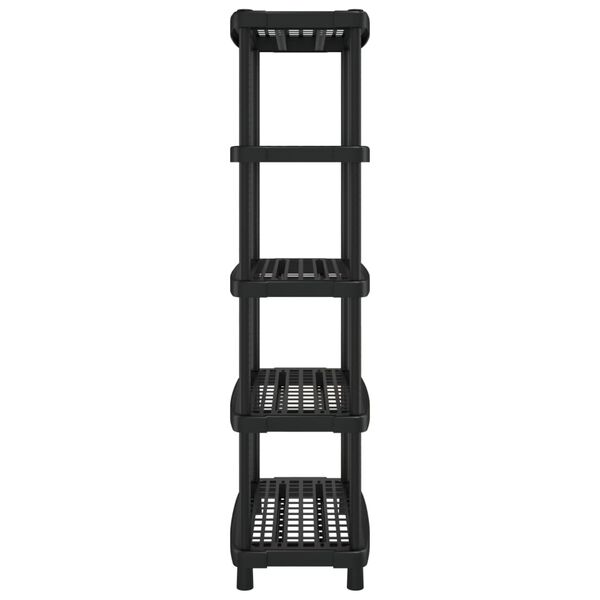 vidaXL Storage Shelf 5-Tier Black 93.5x45.5x194.5 cm PP