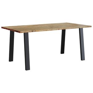 vidaXL Dining Table | Natural brown top, black legs