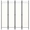 vidaXL 4-Panel Room Divider White 160x180 cm