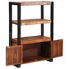 vidaXL Bookshelf with Doors Brown Solid Reclaimed Wood and Metal