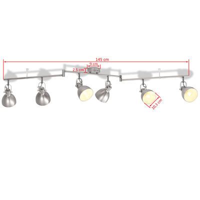vidaXL Ceiling Lamp for 6 Bulbs E14 Grey