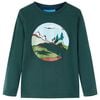 vidaXL Kids' T-shirt with Long Sleeves Dark Green 92