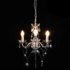 vidaXL Chandelier with Beads White Round 3 x E14