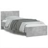vidaXL Bed Frame without Mattress with Headboard Concrete Grey 90x200 cm