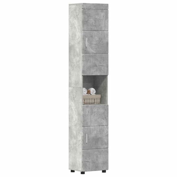 vidaXL Bathroom Cabinet Set TULUM Concrete Grey 37 x 31.5 x 203 cm