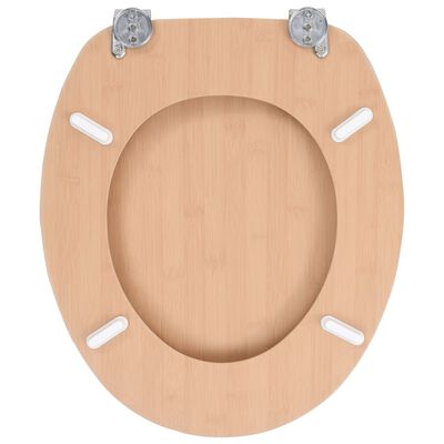vidaXL WC Toilet Seat with Lid MDF Bamboo Design