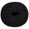 vidaXL Boat Rope Full Black 8 mm 50 m Polypropylene