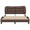 vidaXL Bed Frame with LED without Mattress "Hvar" Brown 140x200 cm