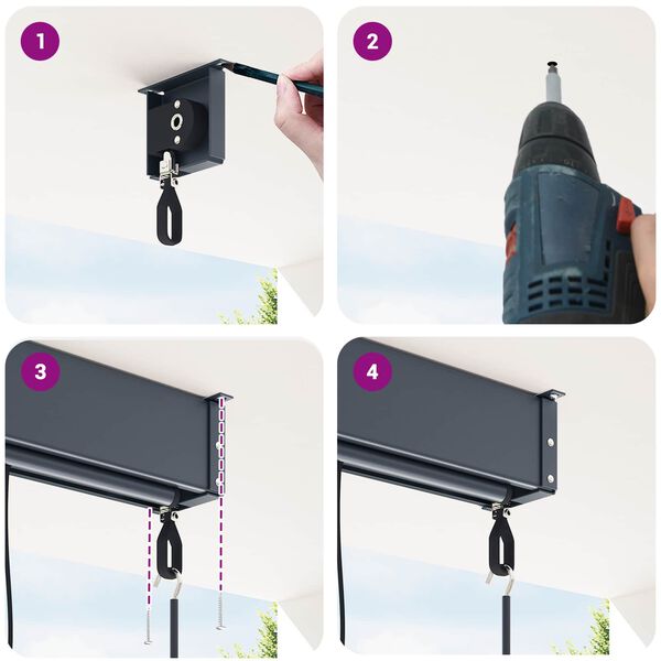 vidaXL Roller Blind Anthracite 200 x 250 cm Fabric and Aluminum