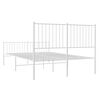 vidaXL Metal Bed Frame without Mattress with Footboard White 140x190cm