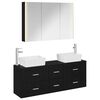 vidaXL Bathroom Furniture Set 4 pcs Black Oak
