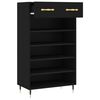vidaXL Shoe Cabinet Black 60x35x105 cm Engineered Wood