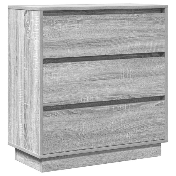 vidaXL Bedside Cabinet Grey 71 x 34.5 x 75 cm Engineered wood
