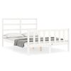 vidaXL Bed Frame without Mattress White Double Solid Wood Pine