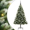vidaXL Artificial Hinged Christmas Tree with Flocked Snow 300 LEDs